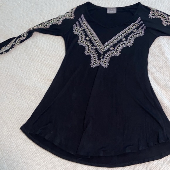 Embellished Black Women's Top medium - Picture 7 of 9
